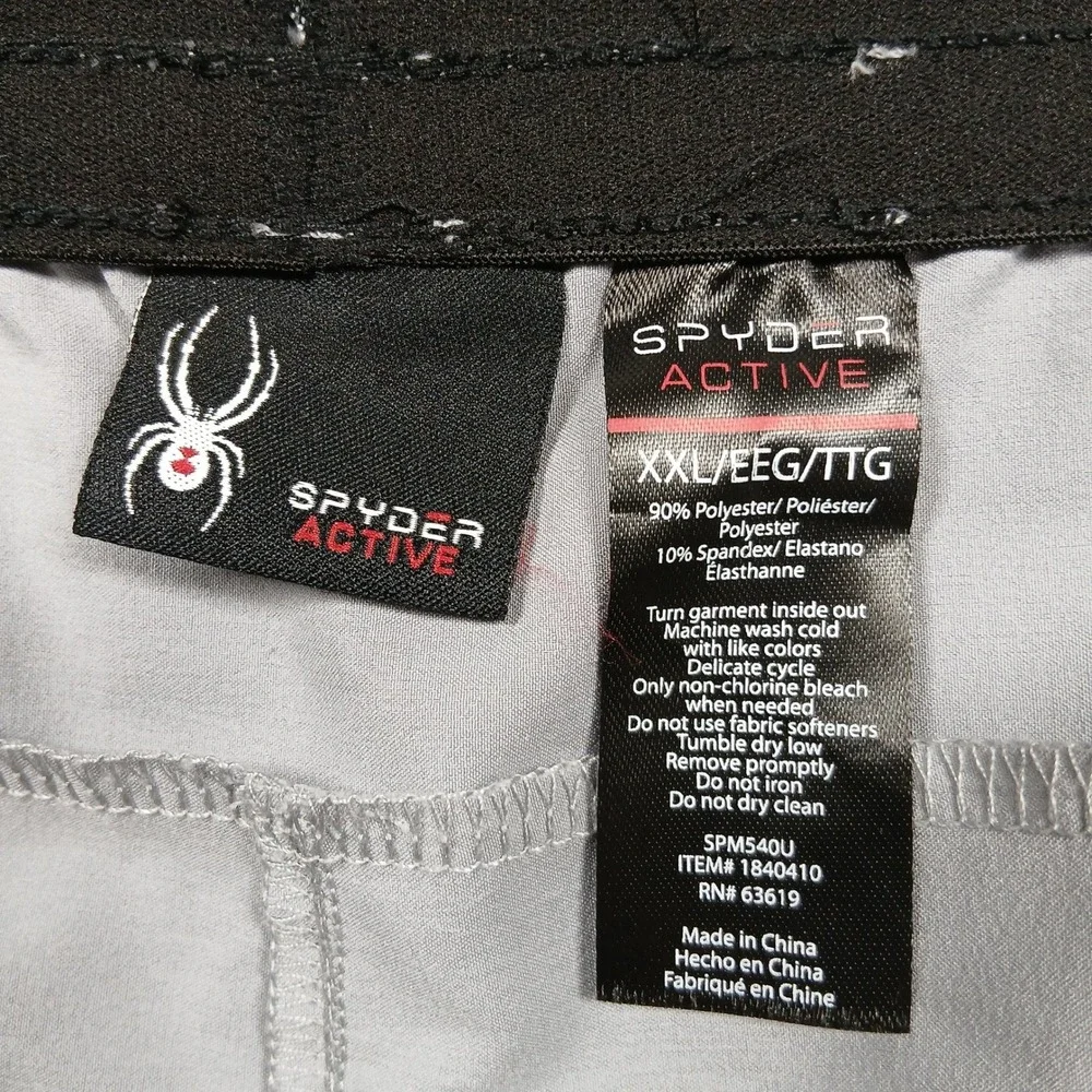 Spyder Active Shorts Mens XXL‎ Grey Polyester Stretch Athletic Gym Training
